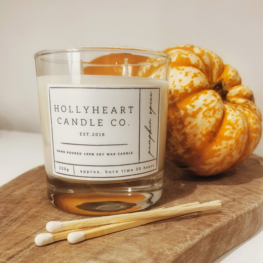 Hand-Poured Candles, Pumpkin Chai Soy Wax Candles