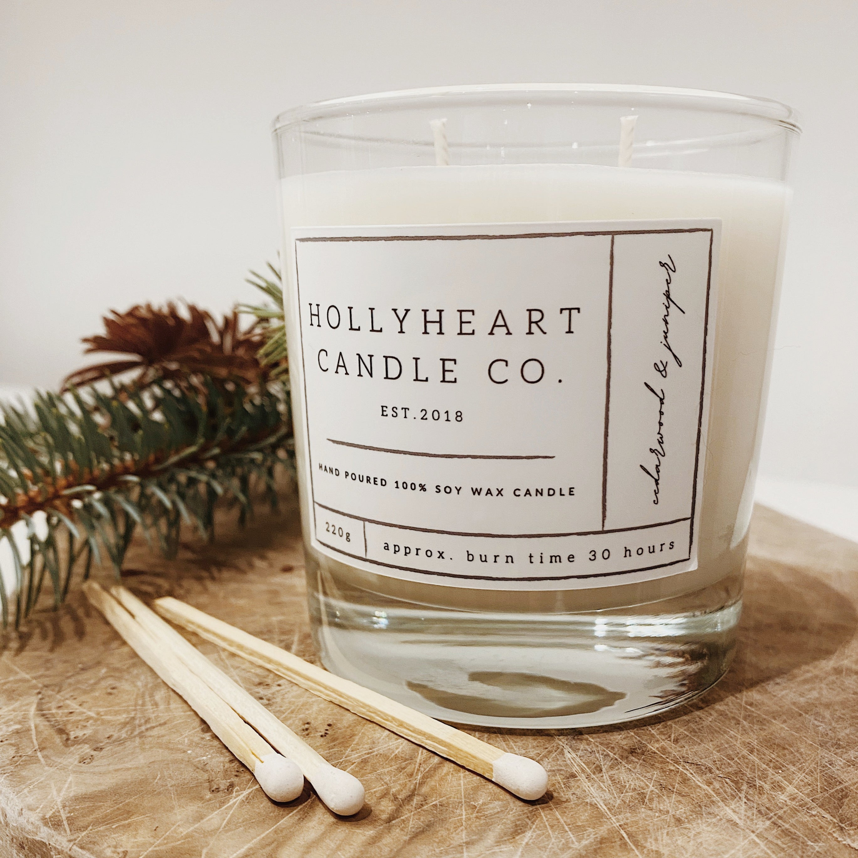 Cedarwood Juniper Hand Poured Soy Wax Luxury Jar Candle
