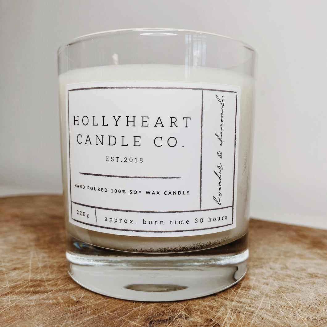 Heart Soy Wax Candle with Glass Jar